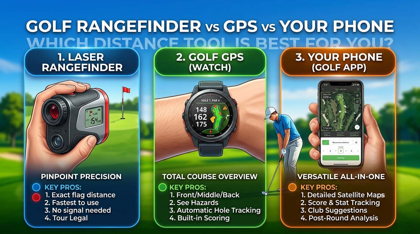 Golf Rangefinder vs GPS vs Your Phone